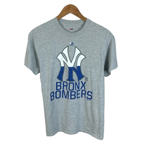 TS724 Mens Majestic Bronx Bombers MLB New York Yankees Baseball T Shirt M - Picture 1 of 4